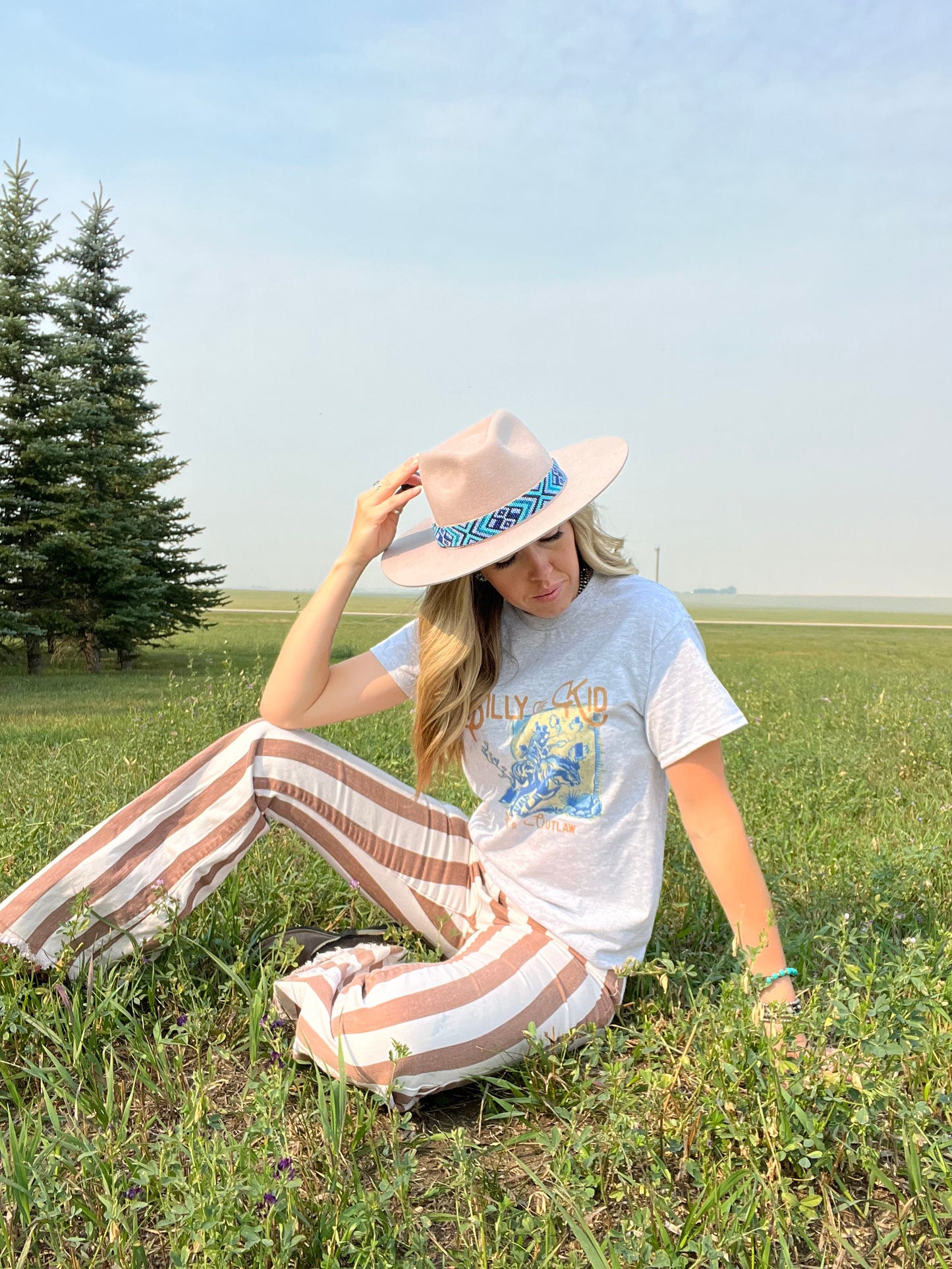Striped Bell Bottom Jeans