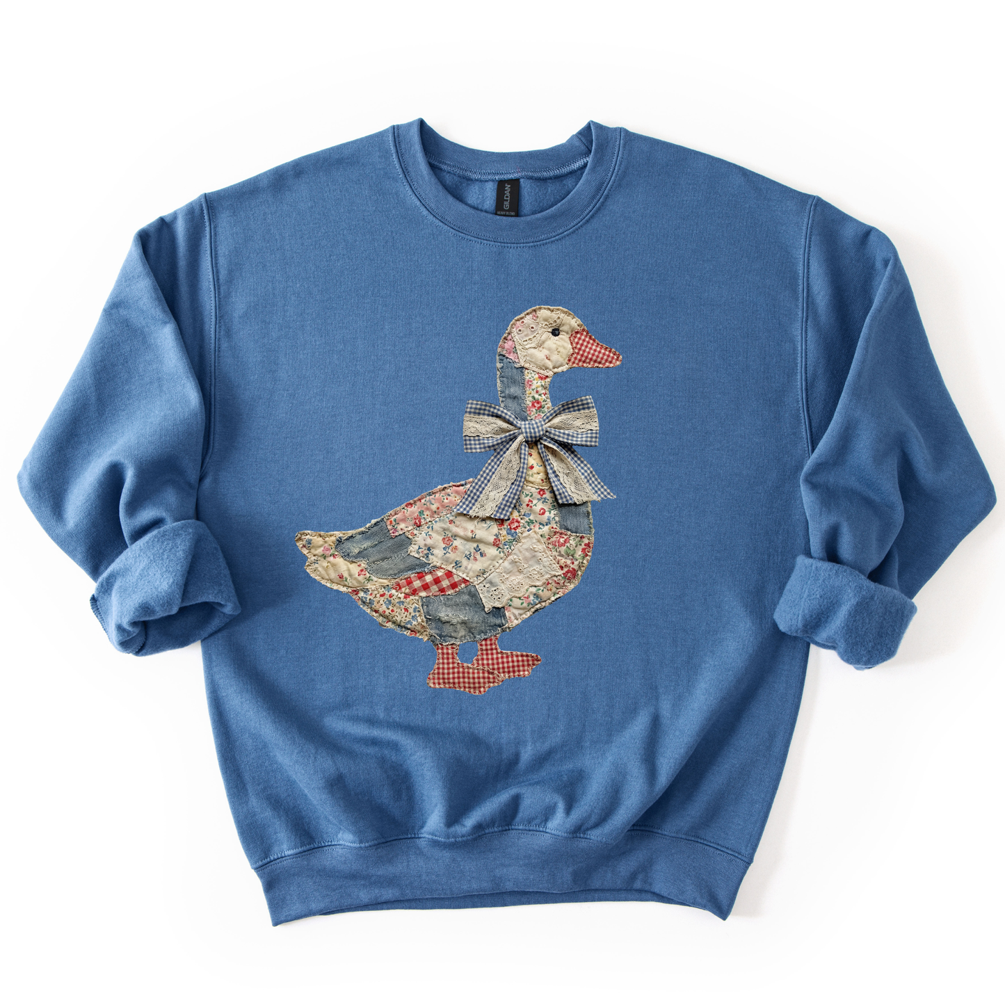 Quilted geese crewneck