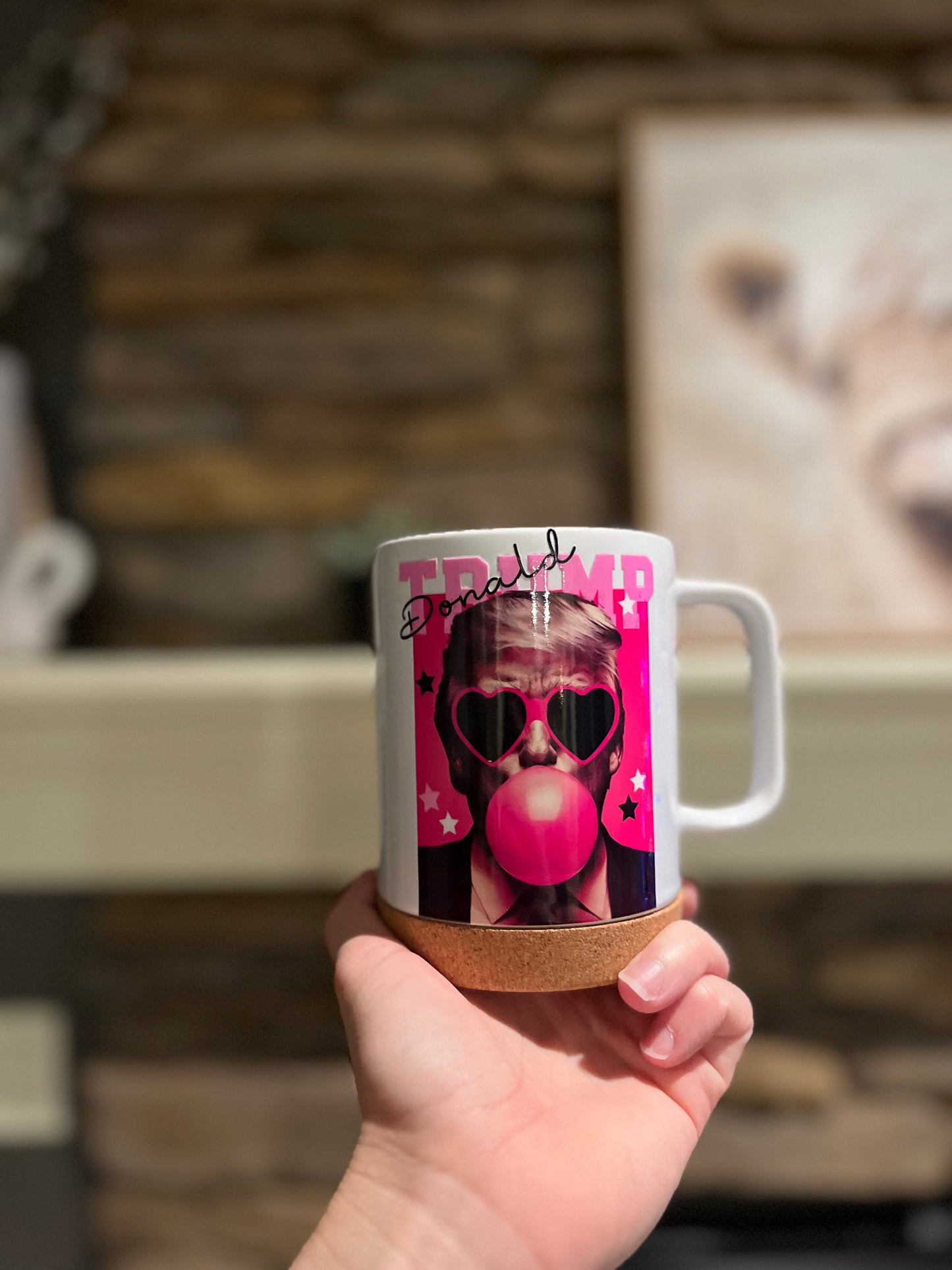 Trump bubble gum mug
