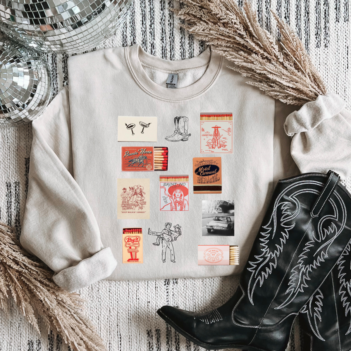 Vintage match box crewneck