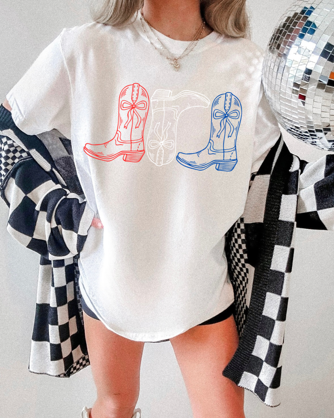 Red White & Boots Graphic Tshirt