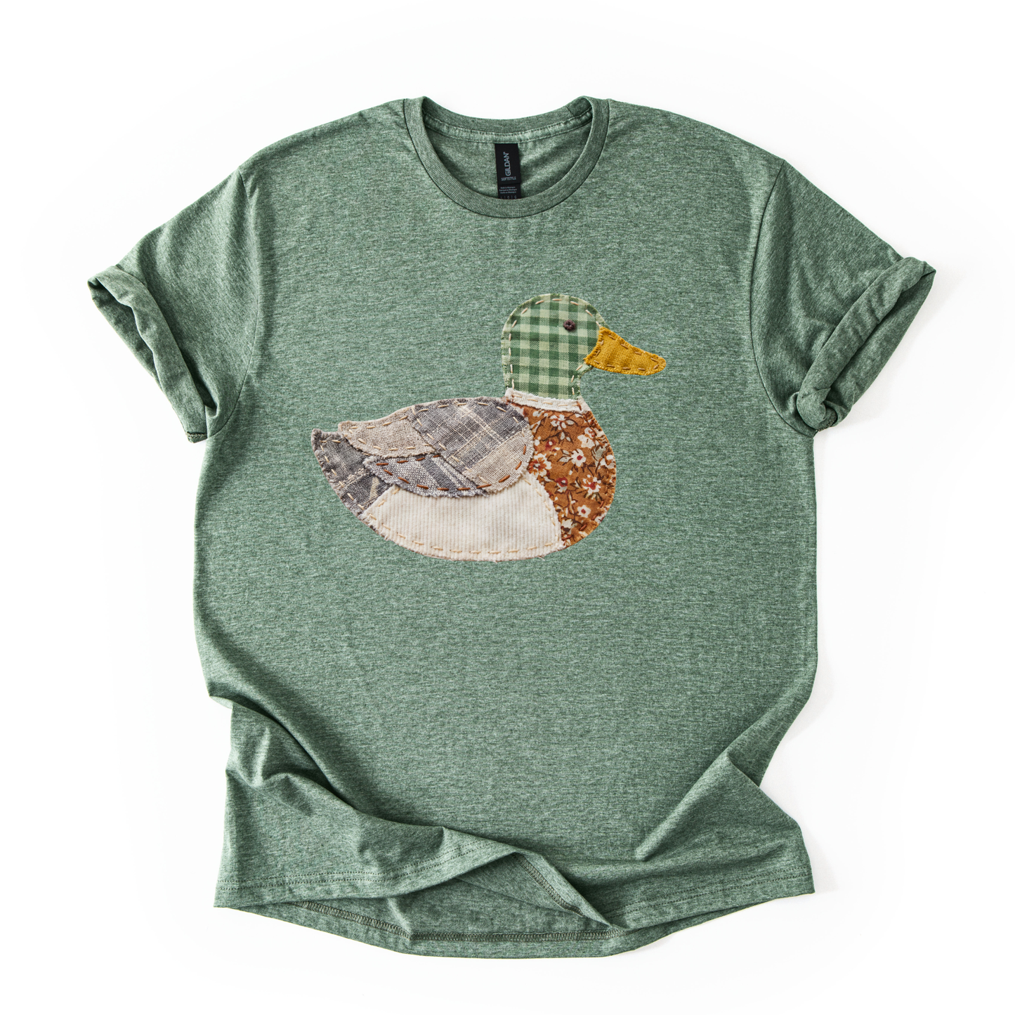 Quilted duck tshirt green