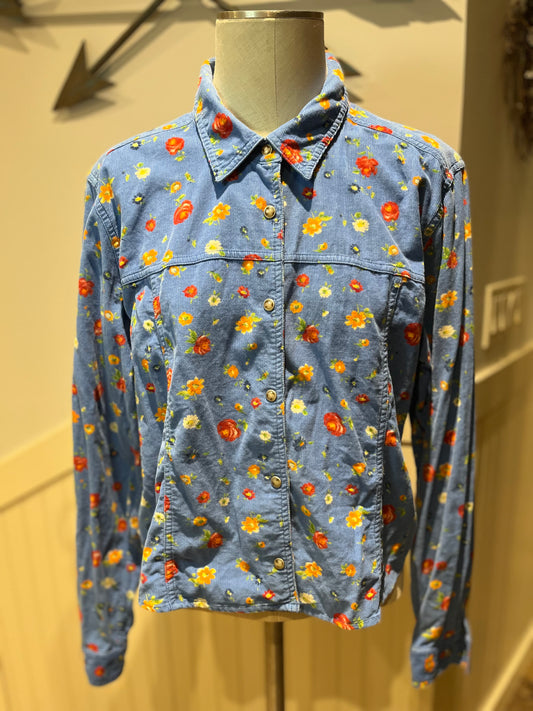 Vintage Floral Corduroy Shirt