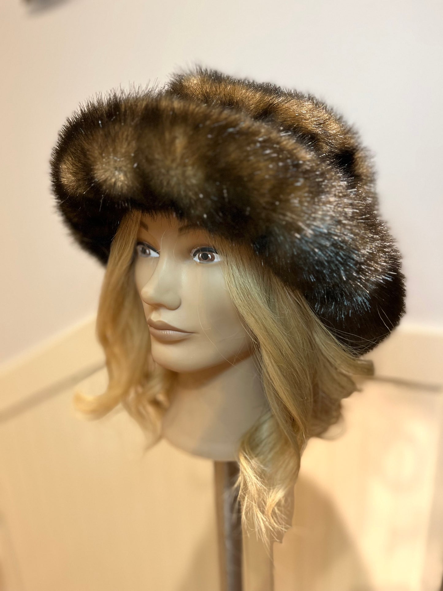 Dark Brown Faux Fur Winter Hat