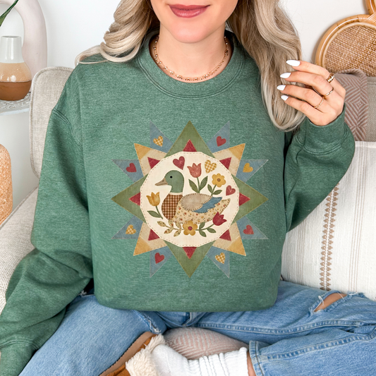 Prairie patchwork Crewneck