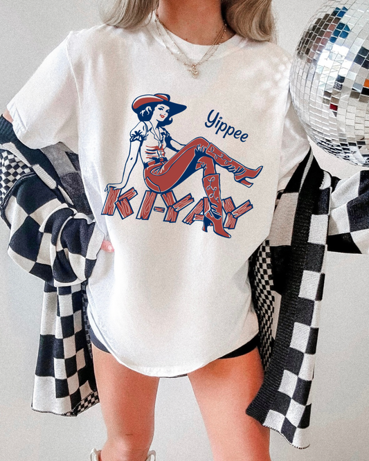 Yippee Ki-Yay Retro Cowgirl Tshirt