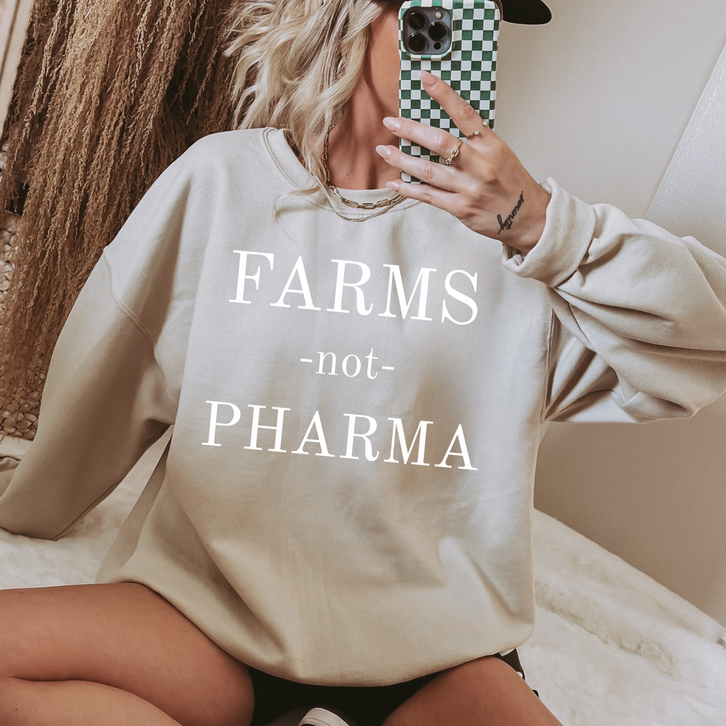 FARMS not PHARMA unisex crewneck
