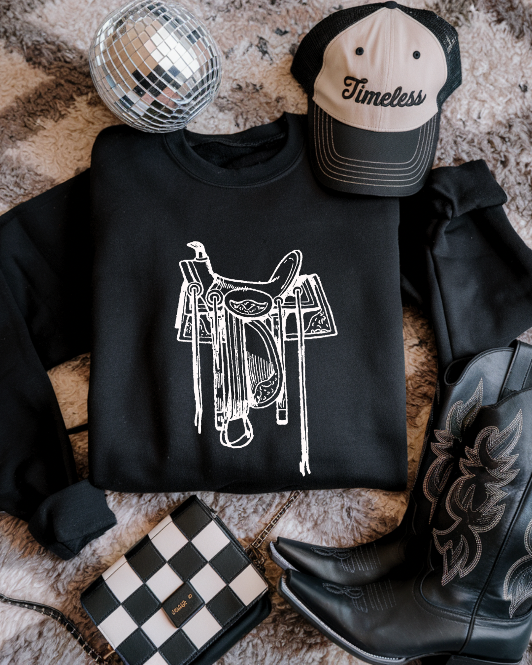 Ride along saddle Crewneck