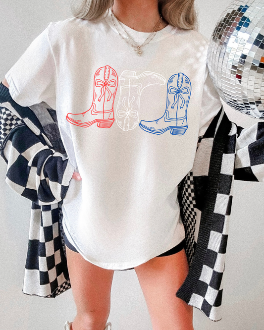 Red White & Boots Graphic Tshirt