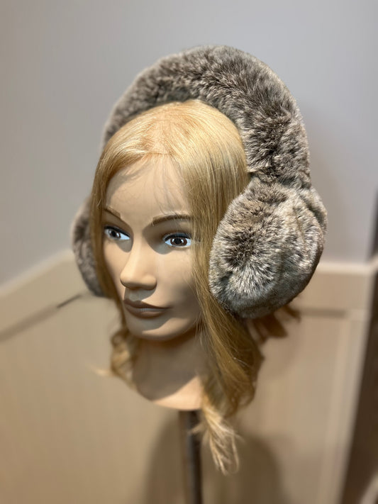 Grey/Tan Faux Fur Earmuffs