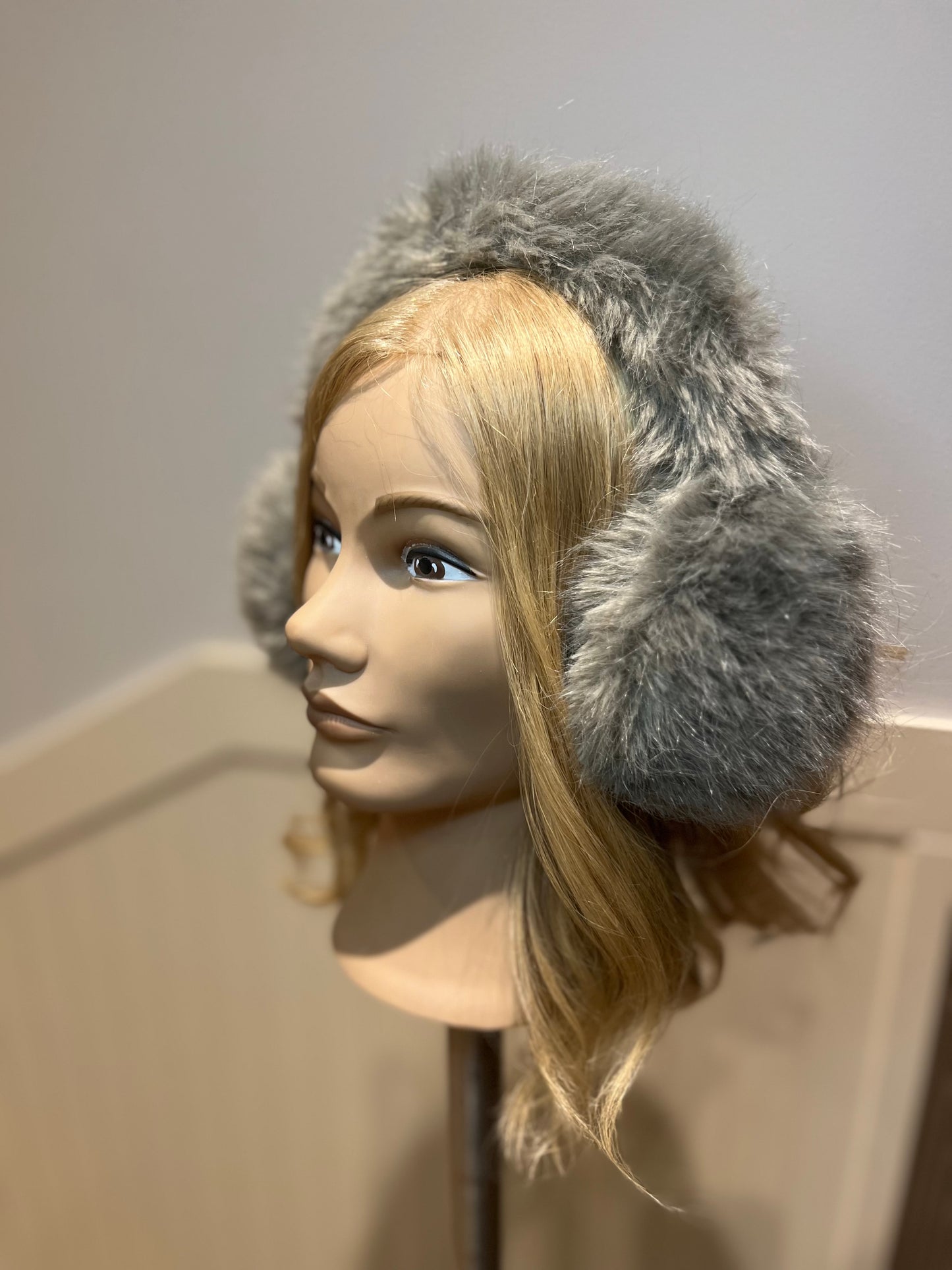 Grey Faux Fur Ear Muffs