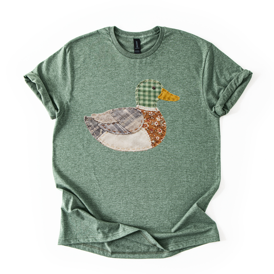 Quilted duck tshirt green