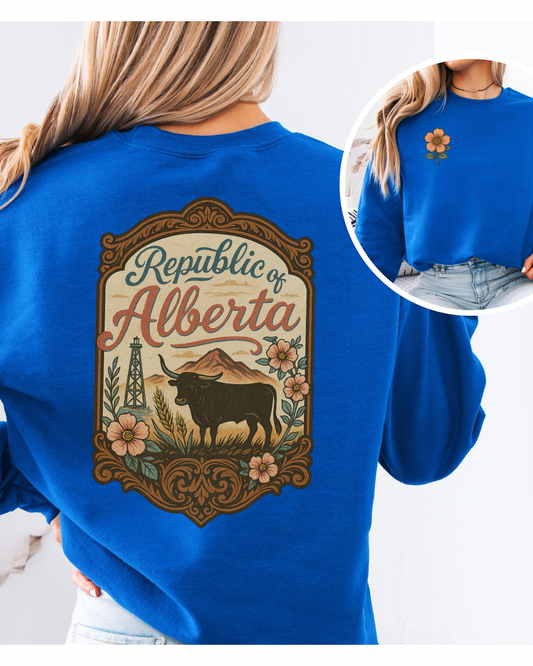 Republic of Alberta crew wild rose edition sweater